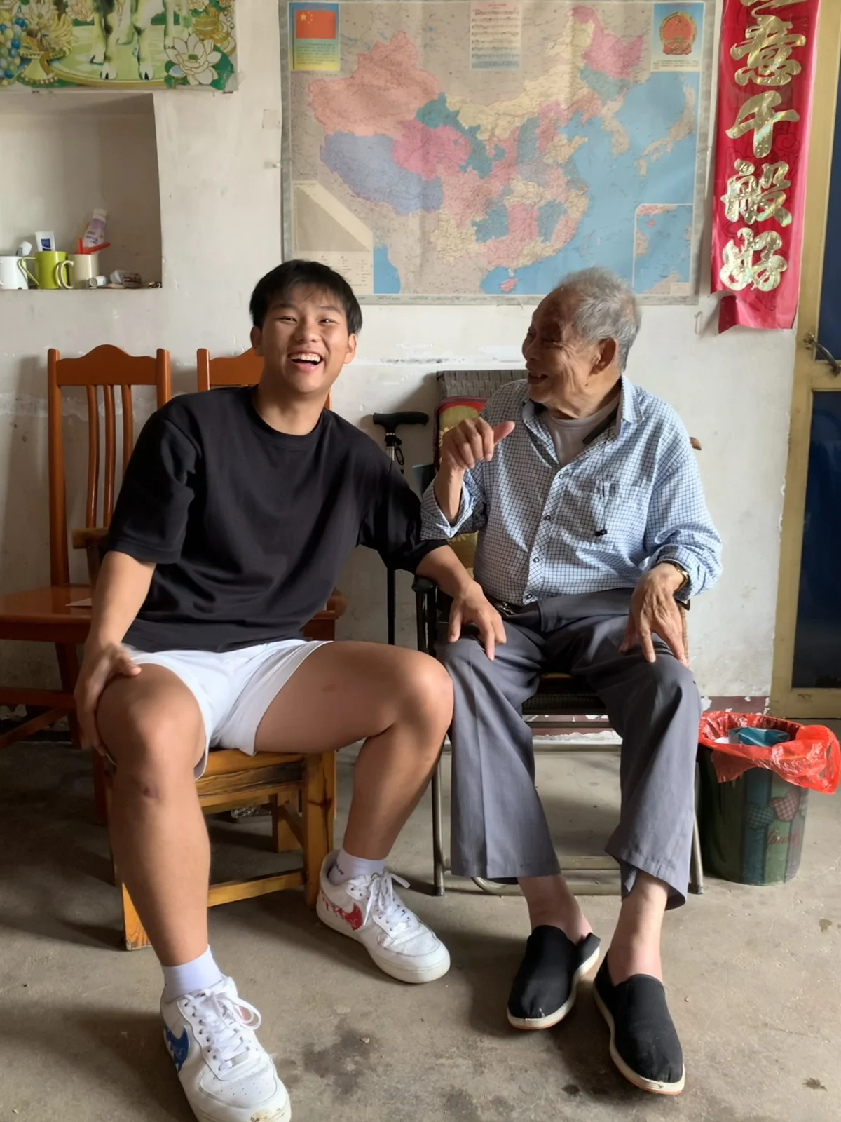 Tony sharing a laugh with his grandfather